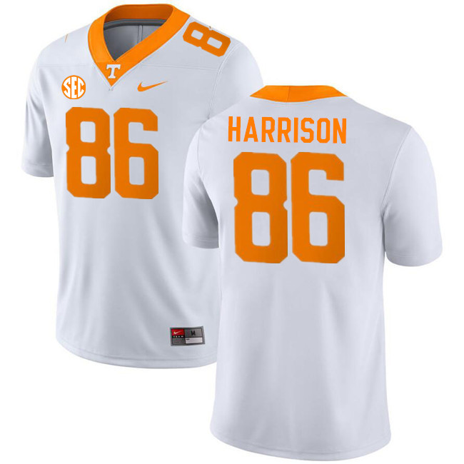 Men #86 Cole Harrison Tennessee Volunteers College Football Jerseys Stitched-White